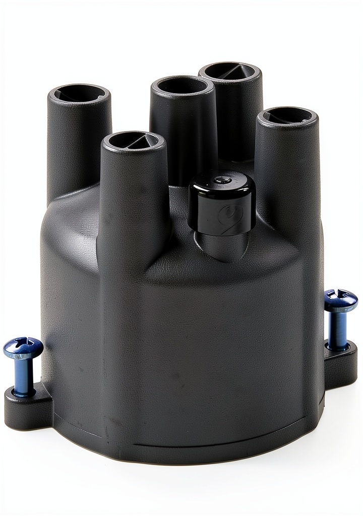Installing Tru-Tech Black Modern Distributor Cap on a wooden desk