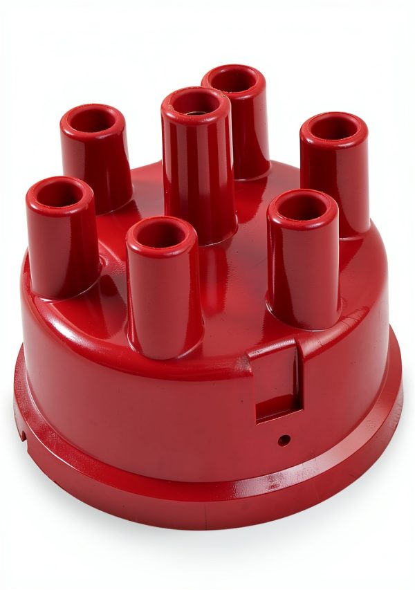 Mallory Red Brass Distributor Cap 270 Modern 6-Cylinder Performance-2