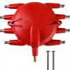 MSD Ignition Distributor Cap 8541 Red Plastic Brass HEI Performance-0