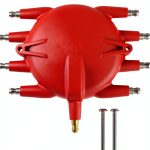 MSD Ignition Distributor Cap 8541 Red Plastic Brass HEI Performance-0