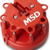 MSD Ignition Distributor Cap 8408 Red Plastic with Brass Finish-1