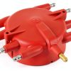 MSD Ignition Distributor Cap 8541 Red Plastic Brass HEI Performance-1