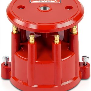 Mallory Distributor Cap 8Cyl Screw Down Red for 32/42 Series-0
