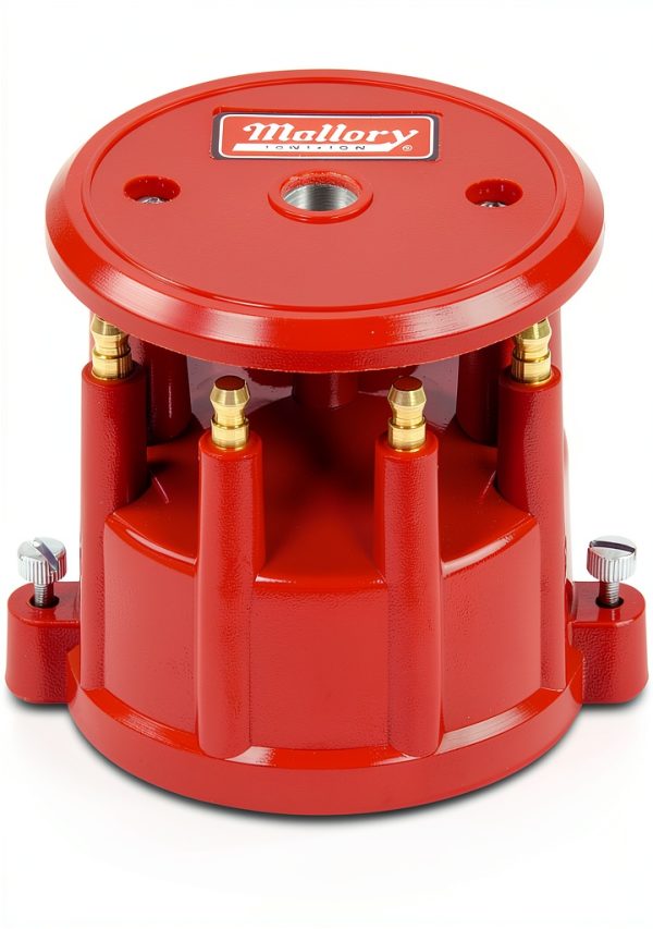 Mallory Distributor Cap 8Cyl Screw Down Red for 32/42 Series-0
