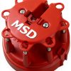 MSD Ignition Distributor Cap 8408 Red Plastic with Brass Finish-3