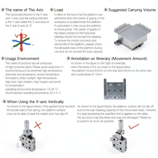 Manual Z Linear Stage Generic 60x60mm Aluminum Cross Roller Table-5