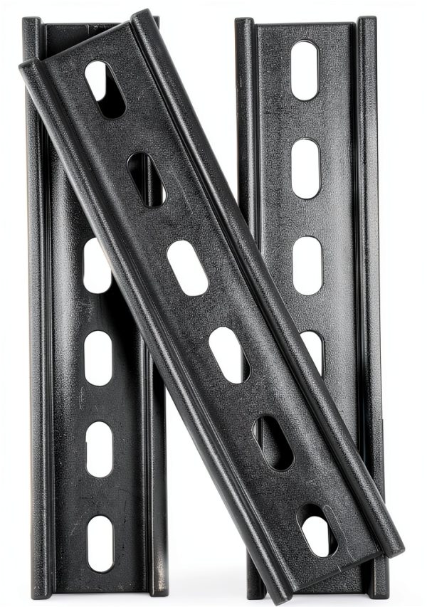 DIN Rail Slotted Steel 6 inch Zinc Plated 3 Piece Set by Dinkle-0