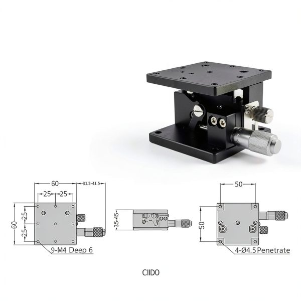 Manual Z Linear Stage Generic 60x60mm Aluminum Cross Roller Table-4