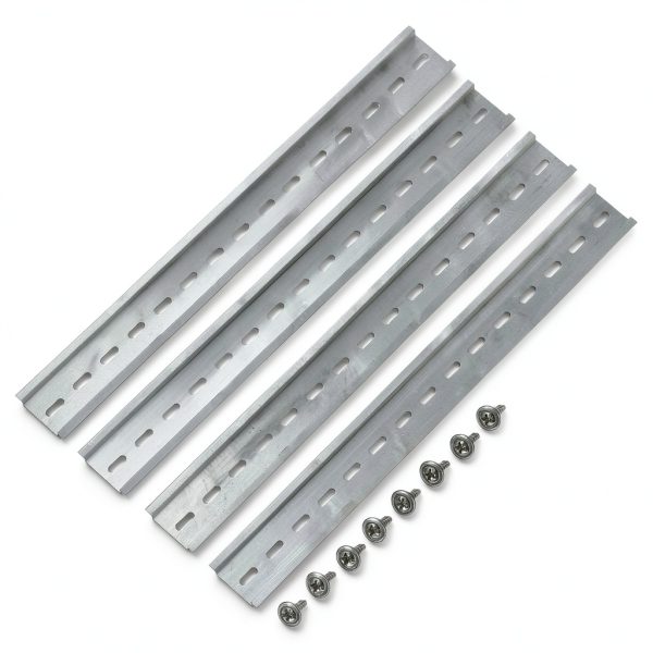 MECCANIXITY DIN Rail Slotted Aluminum Guide 12" Silver Tone 4pcs-0