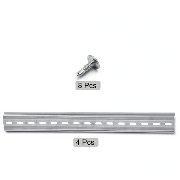 MECCANIXITY DIN Rail Slotted Aluminum Guide 12" Silver Tone 4pcs-2