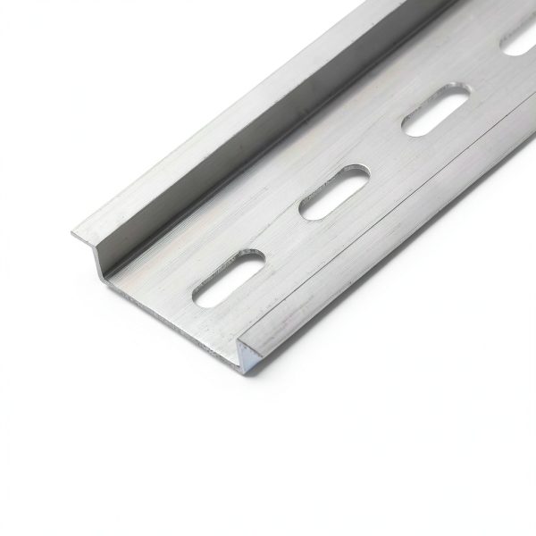 MECCANIXITY DIN Rail Slotted Aluminum Guide 12" Silver Tone 4pcs-3